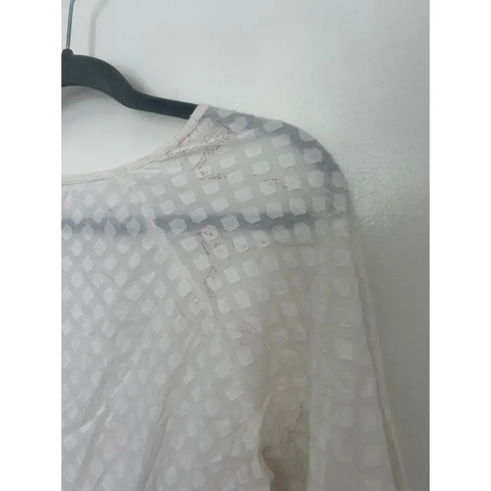 Free People Like Air Midi Dress Endless Summer Jacquard Puff Sleeve
